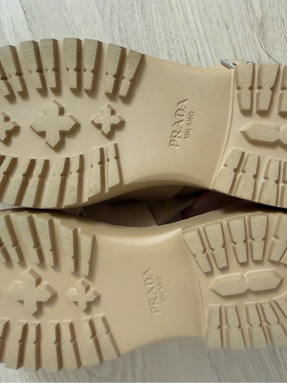 AUTHENTIC Prada Soft Cage Beige Platform Slingback Sandals (Size 37) - Picture 6 of 7